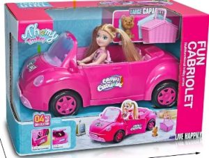 Juguete: Auto Descapotable con Muñeca y Perrito