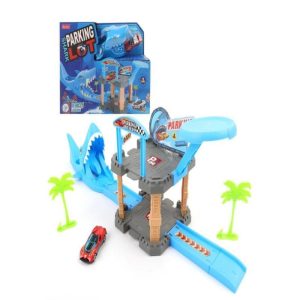 Juguete: parking shark lot – pista de tiburón con rampas