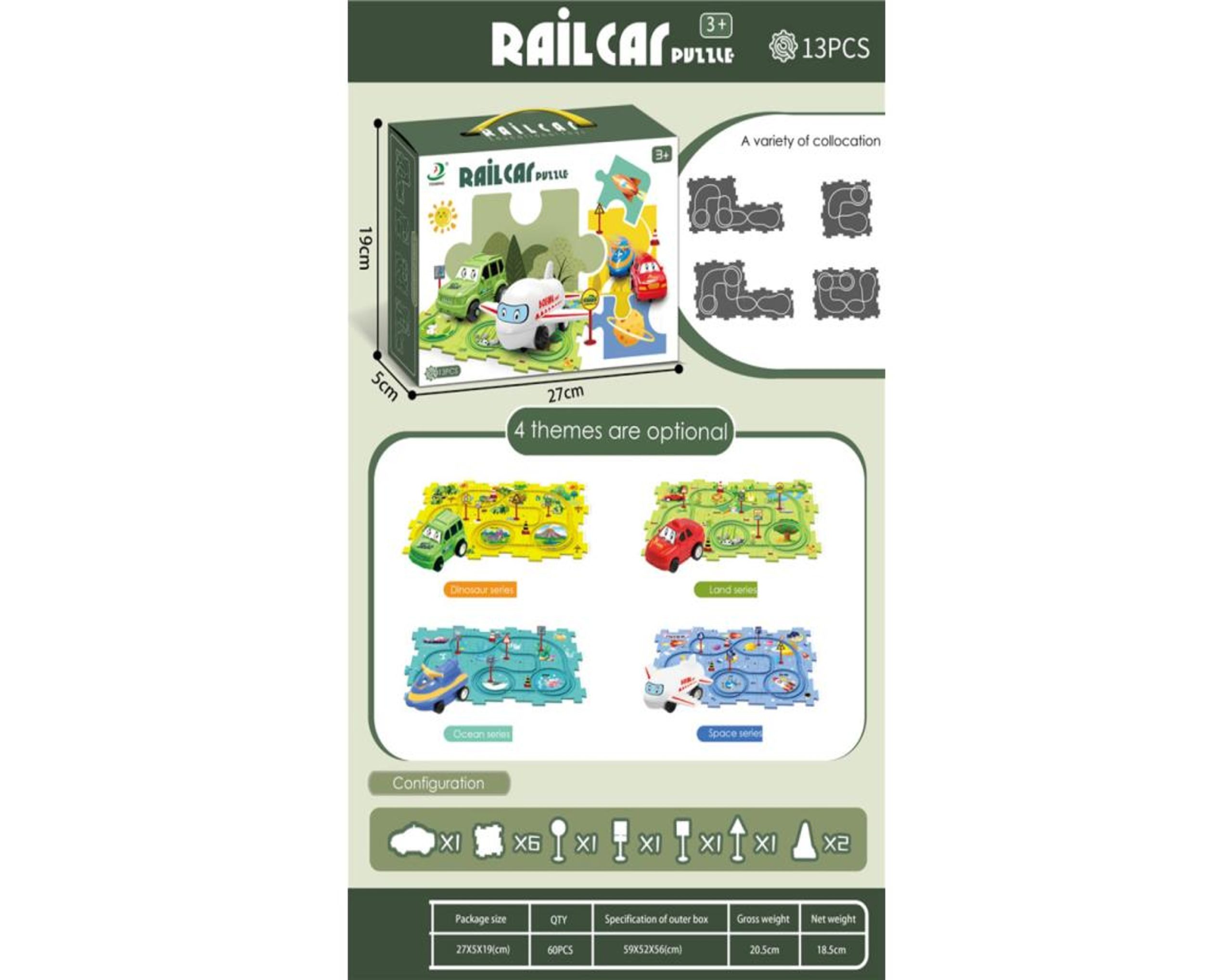 Pista de carrera de coche electrico 13pcs