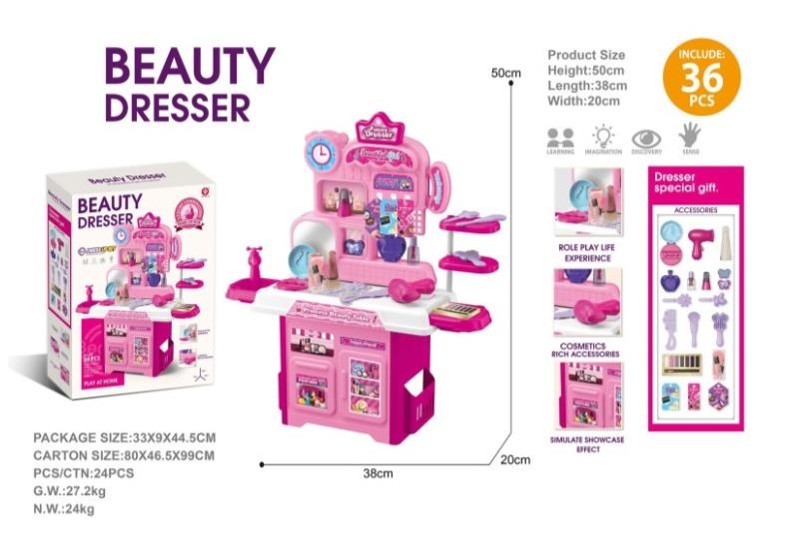 Cómoda de maquillaje armable