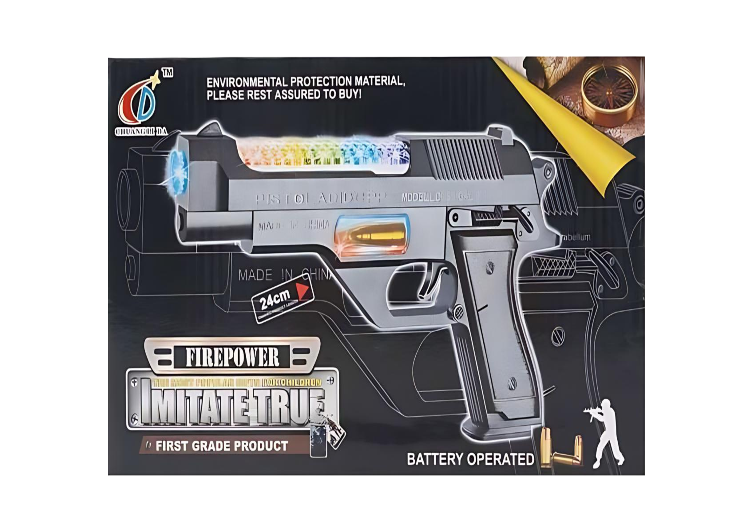 Juguete: pistola realista con luz y sonido